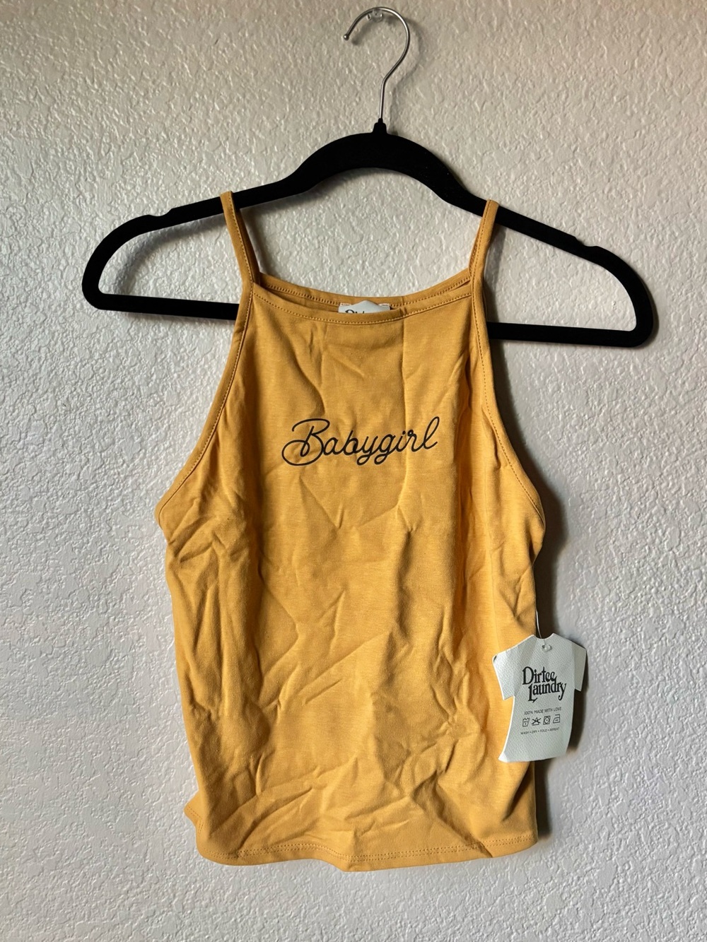 Mustard Yellow 'Babygirl' Tank Top